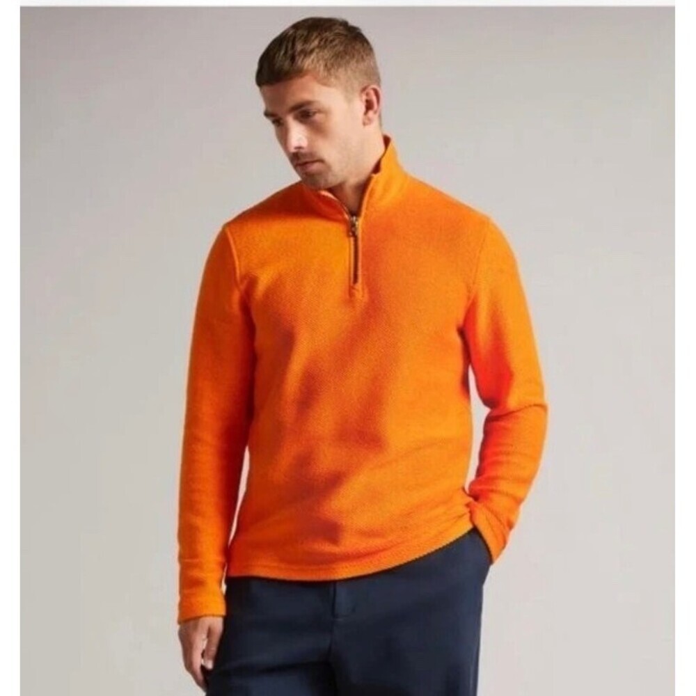 TED BAKER Millom Men’s XXL Orange Pullover Golf Preppy Vacation Travel